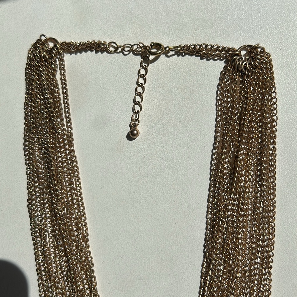 Elegant Gold tone 14-Strand chain Necklace - Picture 6 of 6